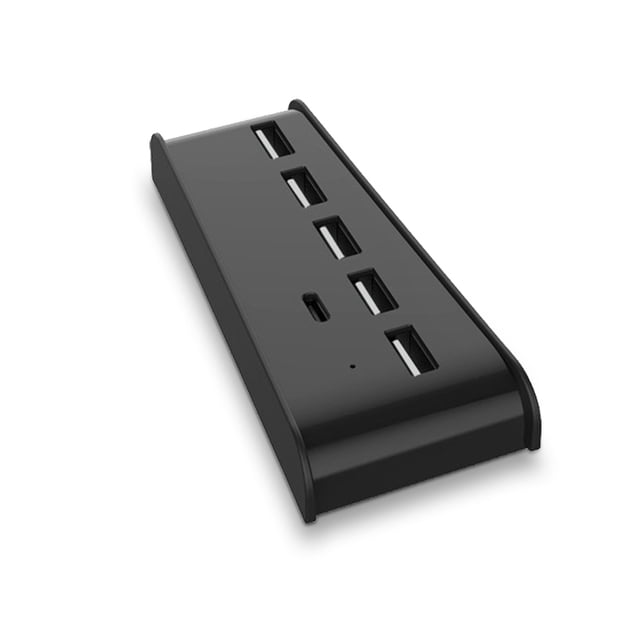 Unidad óptica digital multipuerto Consola de juegos Hub USB Alta velocidad Tipo c Adaptador Convertidor Reemplazo para PlayStation 5 Negro 6 en 1 Vogacara EL022494-01B