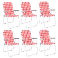 thumbnail image 2 of Zimtown 6 Pack Lawn Chair Set Patio Folding Web Outdoor Portable Camping Chair(Red & White), 2 of 9