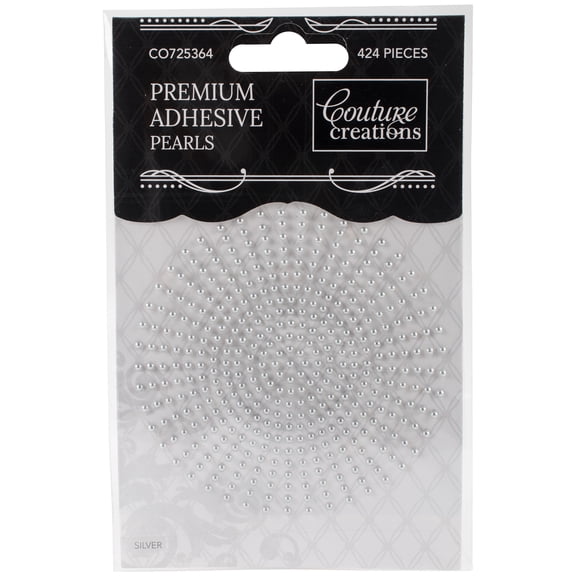 Couture Creations Self-Adhesive Pearls 2mm 424/Pkg-Silver
