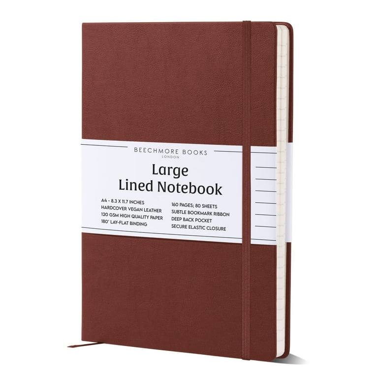 Chestnut Brown A5 Hardcover Vegan Leather Squared Notebook with 120 gsm Graph Cream Paper and Gift Box, 80 Sheets Chestnut Brown A5 Hardcover Vegan Leather Squared Notebook with 120 gsm Graph Cream Paper and Gift Box, 80 Sheets