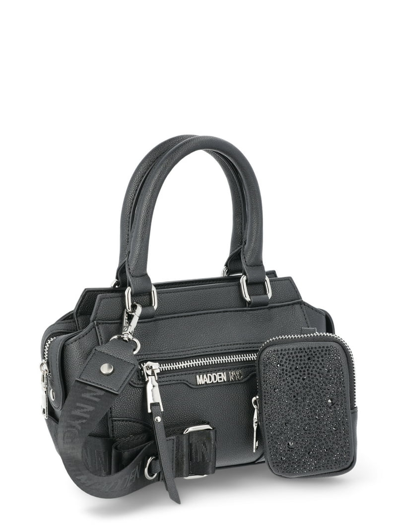 Madden NYC Women's Structured Double Handle Handbag, Black