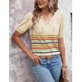 thumbnail image 5 of Zeagoo Womens Short Sleeve Sweaters Soft Casual V Neck Pullover Tops Lightweight Knit Sweater Blouse, 5 of 6