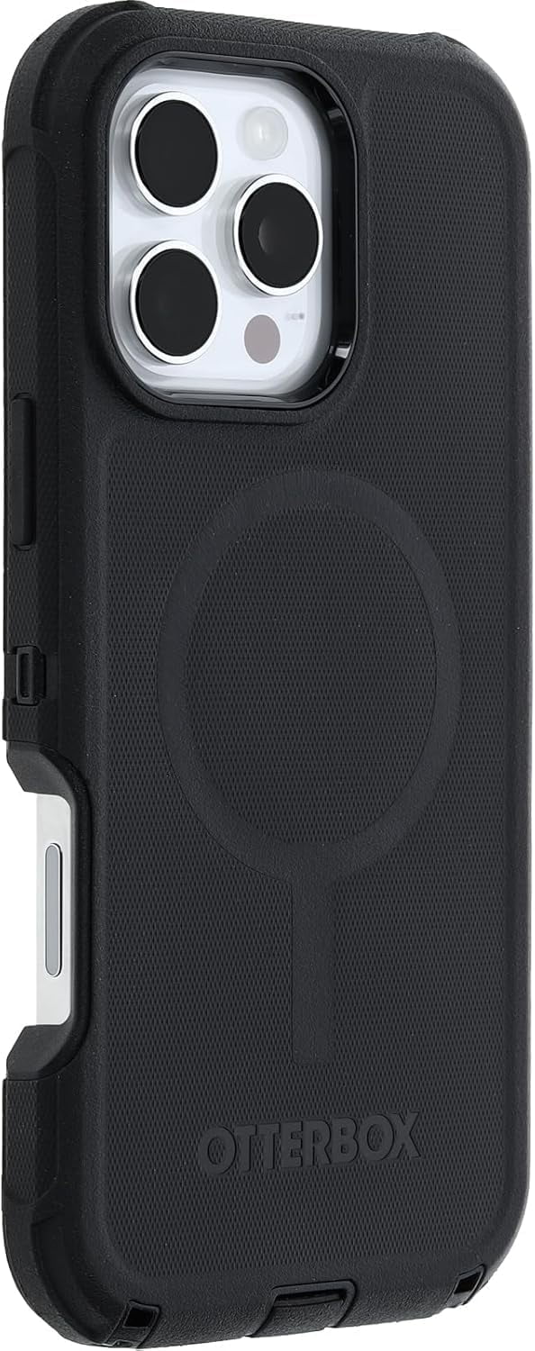 OtterBox iPhone 16 Pro Max (Only) - Defender Series MagSafe Case - Black - Holster Clip Included - Built-in Magnets - Screenless - Rugged & Durable - with Port Protection - Non-Retail Packaging