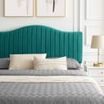 thumbnail image 5 of Tufted Platform Bed Frame, King Size, Velvet, Teal Blue, Modern Contemporary Urban Design, Bedroom Master Guest Suite, 5 of 10