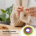 thumbnail image 4 of Round Knitting Loom Set, 4 Pcs Circular Knit Looms with Crochet Hook and 2 Pcs Needles, DIY Knitting Tools Set for Hats Gloves and Socks Home DIY Projects, 4 of 5