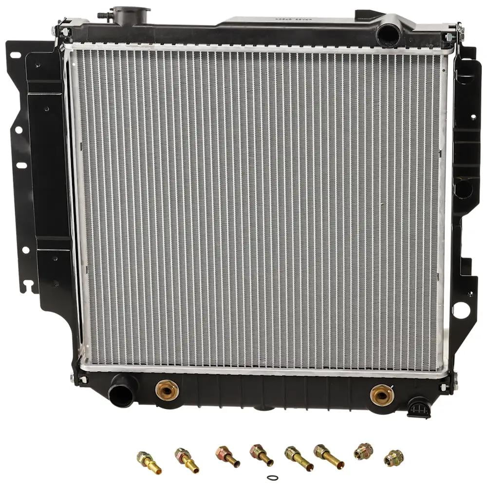 New Aluminum Radiator Compatible With Jeep Wrangler Laredo 4 Cyl 2.5L Wrangler Base 6 Cyl 4.2L Wrangler Laredo 6 Cyl 4.2L 1987-2004 By CH3010331 55037653AB