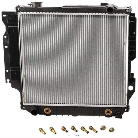 New Aluminum Radiator Compatible With Jeep Wrangler Base 6 Cyl 4.0L Wrangler SE 4 Cyl 2.5L Wrangler Laredo 4 Cyl 2.5L Wrangler Islander 6 Cyl 4.2L 1987-2004 By CH3010331 55037653AB