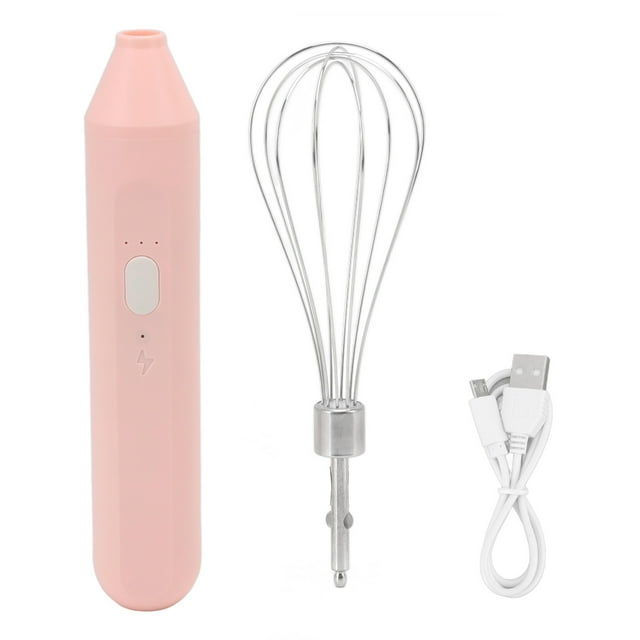 ZPSHYD Batteur à Oeufs électrique Portatif avec Chargeur USB Et Mousseur à Lait-mélangeur De Boissons sans Fil Portable avec Fouet en Acier Inoxydable(Rose)