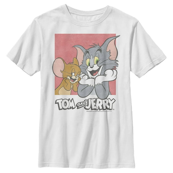 Boy's Tom and Jerry Innocent Rivalry Graphic Tee White Medium