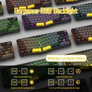 ATTACK SHARK AKS068 Alice Layout Wired Mechanical Keyboard, Gasket Mount 68 Keys Ergonomic 60% Gaming Keyboard USB-C, VIA-Programmable, Hot-Swappable Tactile Switch, RGB Backlit, Knob, NKRO, PC/MAC