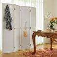 thumbnail image 2 of Pegboard Display, 5.6Ft Wooden Room Divider Folding Privacy Screens Portable Freestanding Wall Organizer for Retail Craft Art Display Board (4panels, White), 2 of 9