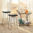thumbnail image 2 of J&D Designs Theo 25.5" Transitional Leather & Iron Counter Stool in Gray/Silver, 2 of 5