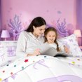 thumbnail image 4 of meiyoeat Coquette Bow Initial B Full Size Comforter Sets,Purple Watercolor Monogram Art Bedding Comforter Set For Girl,Reversible,3-Piece,1 Comforter and 2 Pillowcases, 4 of 7