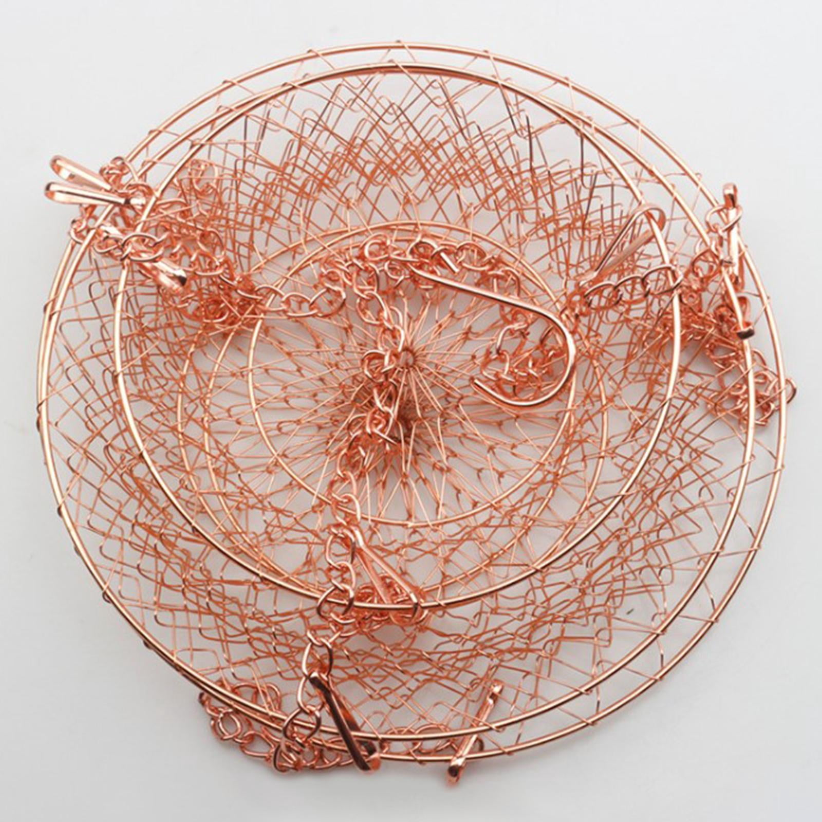 Hanging Basket Kitchen Heavy Duty Wire Fruit Organizer with Metal Ceiling Copper