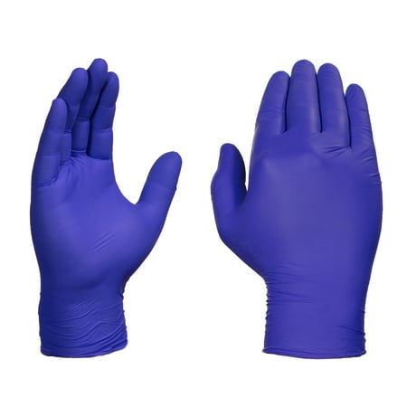 AMMEX Nitrile Latex-Free Medical Gloves, Large, Indigo,