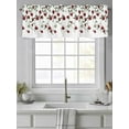 thumbnail image 2 of Curtain Valance for Windows,Red Rose Flower Valentine's Day Kitchen Valances Rod Pocket Short Curtains,Green Leaves on White Window Treatment Panel for Bedroom Bathroom 42"x18", 2 of 7
