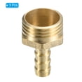 thumbnail image 3 of Uxcell Hose Barb Fitting Straight 8mm Barbed G1/2 Male Thread, 3 Pack Brass, Yellow, 3 of 5