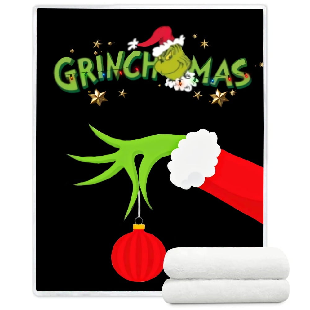 80x120cm Anime Christmas Grinch Blanket Mat Throw Blanket 