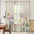 thumbnail image 4 of Leaf Wildflower Kitchen Curtains 96 Inch Length, Vintage Country Plant Floral Leaves Grommet Top Bedroom Living Room Curtains, Light Filtering Cafe Curtain Drapes 2 Panels Set 104''x96'', 4 of 9