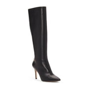 Angle View: Louise Et Cie Women's Sevita Tall Stiletto Pointed Toe Leather Boots BLACK (9.5, BLACK)