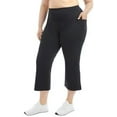 thumbnail image 2 of Jockey Ladies' Cropped Slit Flare Activewear Yoga Pants, Black Large, 2 of 4