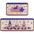 thumbnail image 1 of 4th of July Patriotic Gnomes Kitchen Rugs Set of 2 Non Slip Kitchen Floor Rug and Mat Washable Kitchen Runner Rug Standing Area Mat for Indoor Holiday Decor 17"x47"+17"x30", 1 of 6