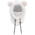 thumbnail image 1 of Gorros de Punto Invierno 3 en 1 para Niño Niña 3-8 Años Pasamontañas con Elásticas Ajustables Cálido y Adorable Bufanda con Capucha, 1 of 5