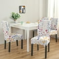 thumbnail image 2 of Set of 4 Artistic Botanical Dining Chair Covers Retro Bloom and Blossom Print Washable Polyester Stretch Slipcovers Removable Protector for Country Kitchen, 2 of 7
