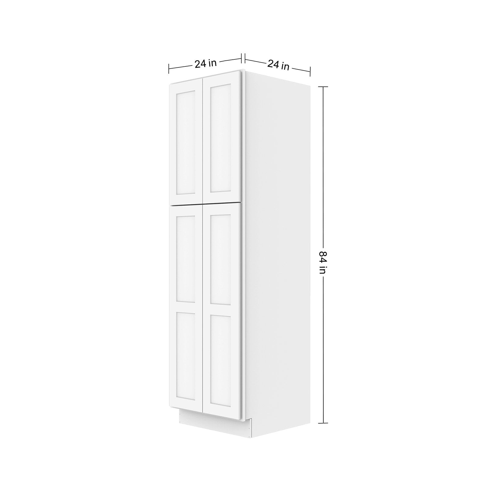 Furinno Shaker Utility Kitchen Cabinets with 2-Doors, Ready to Assemble, 24 D x 24 W x 84 H, White