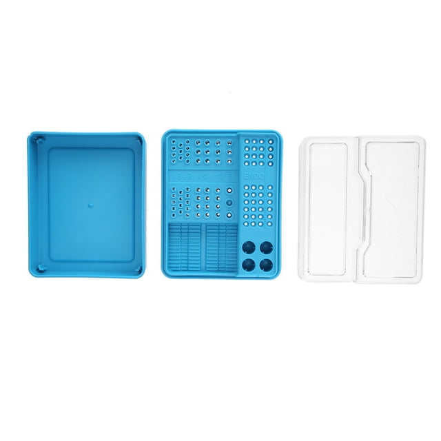 Caja de desinfección dental oral, esterilizable en autoclave, organizador de brocas endodónticas y soporte para limas de conducto radicular.