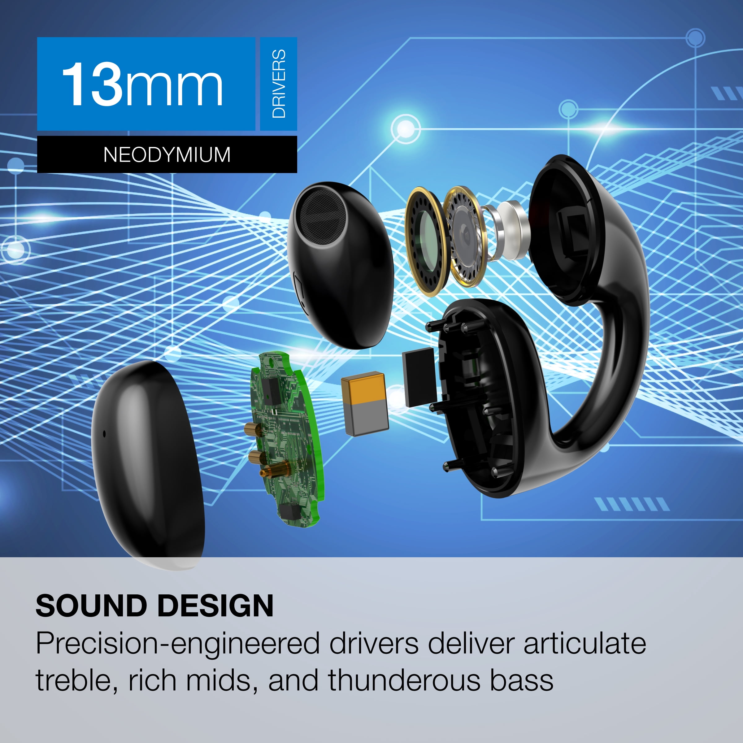iLive Clear Truly Wireless Open Ear Clip Earbuds, IAEBTO25B