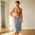 thumbnail image 2 of Ceisia Men Quick Absorbent Terry Cloth Snap Adjustable Wrap Bath Towel Wearable Bath Skirt For Shower Spa Gym Swimming Pool Use Gift, 2 of 9