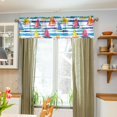 thumbnail image 3 of Yayeee Kitchen Valance Rod Pocket 54" x 18" Living Room Window Curtain, Yellow Hand Drawn Sailboats, 3 of 6