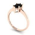 thumbnail image 2 of Solitaire Engagement Ring for Women - 1ct Natural Onyx in 14K Rose Gold Promise Ring, 2 of 6