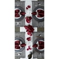 thumbnail image 3 of Contemporary Home Living Set of 6 Gray Striped Fringe Border Indoor Place-Mat 19" x 13", 3 of 6