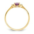 thumbnail image 2 of 14K Yellow Gold Ring Band with Stones (06) June Garnet (Rhodolite) Oval Red Diamond Round White, Size 8, 2 of 5