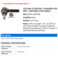 thumbnail image 2 of Left Outer Tie Rod End - Compatible with 2003 - 2009 GMC C7500 Topkick 2004 2005 2006 2007 2008, 2 of 2