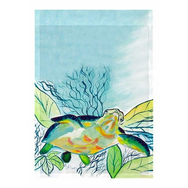 Betsy Drake FL1118G 28 x 40 in. Smiling Sea Turtle Flag