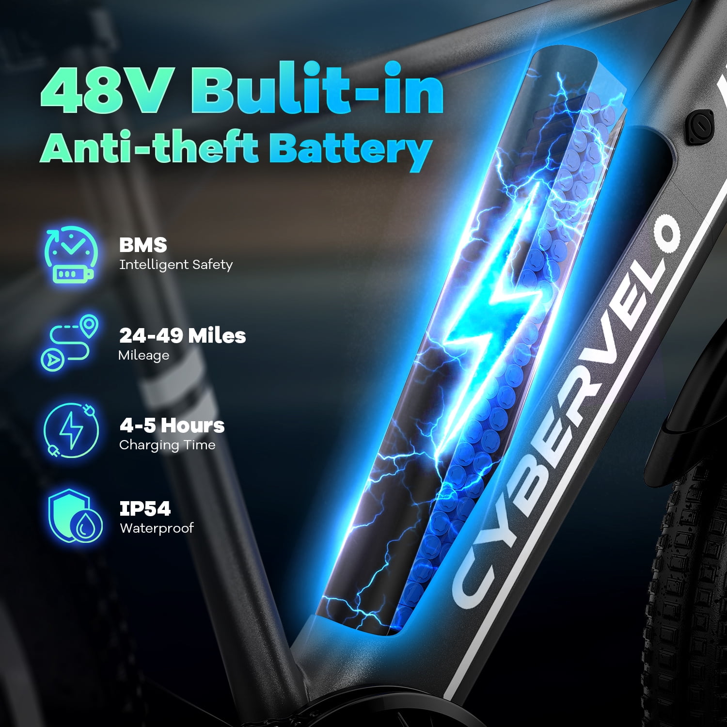 Aoango Electric Bike for Adults, 26" Tire Ebike, Up to 80Miles, 1000W Peak Motor Mountain Commuting, E-Bike,UL2849