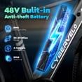 thumbnail image 6 of CBVELO Electric Bike for Adults, 26" Electric Bike, 80 Miles, 1000W Peak Motor Mountain Ebike, Electric Bicycles for Commuting, E-Bike,UL2849, 6 of 7