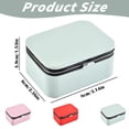 thumbnail image 3 of Portable Travel Jewelry Organizer Case, PU Leather Small Zipper Storage Box for Earrings, Rings & Necklaces, Compact Daily Storage, 3.1 Inches, Style C, 3 of 9