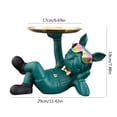 thumbnail image 3 of Estatua De Bandeja De Escritorio Estatua de resina para perro, 1 bandeja de metal, adorno de perro Bulldog fresco para regalo (verde) Likrtyny Libre de BPA, 3 of 7
