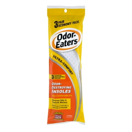 Odor-Eaters Ultra-Comfort Odor-Destroying Insoles, Anti-fungal, 3 Pack
