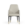 thumbnail image 2 of Modrest Duval 19" High Back Modern Leather and Metal Dining Chair in White/Gray, 2 of 5