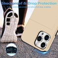 thumbnail image 5 of for iPhone 15 Pro Wallet Case with Card Holder + 2 Tempered Glass Screen Protector, Heavy Duty Protective Dual Layer Shockproof Hidden Card Slot Slim Case Women Men 6.1 inch (Gold), 5 of 14