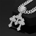 thumbnail image 4 of Men Women Hip Hop Three Crosses Pendant Necklace 13mm Crystal Cuban Chain HipHop Iced Out Bling Necklaces Fashion Charm Jewelry, 4 of 9