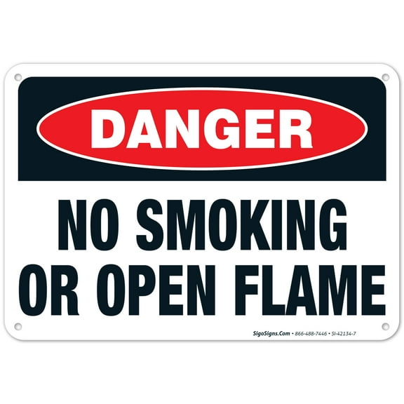 Danger Sign, No Smoking Or Open Flame Sign,