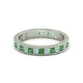 thumbnail image 2 of HeartsAndYou Princess Cut Natural Green Emerald Moissanite Eternity Band 14k SOLID White Gold, 2 of 9