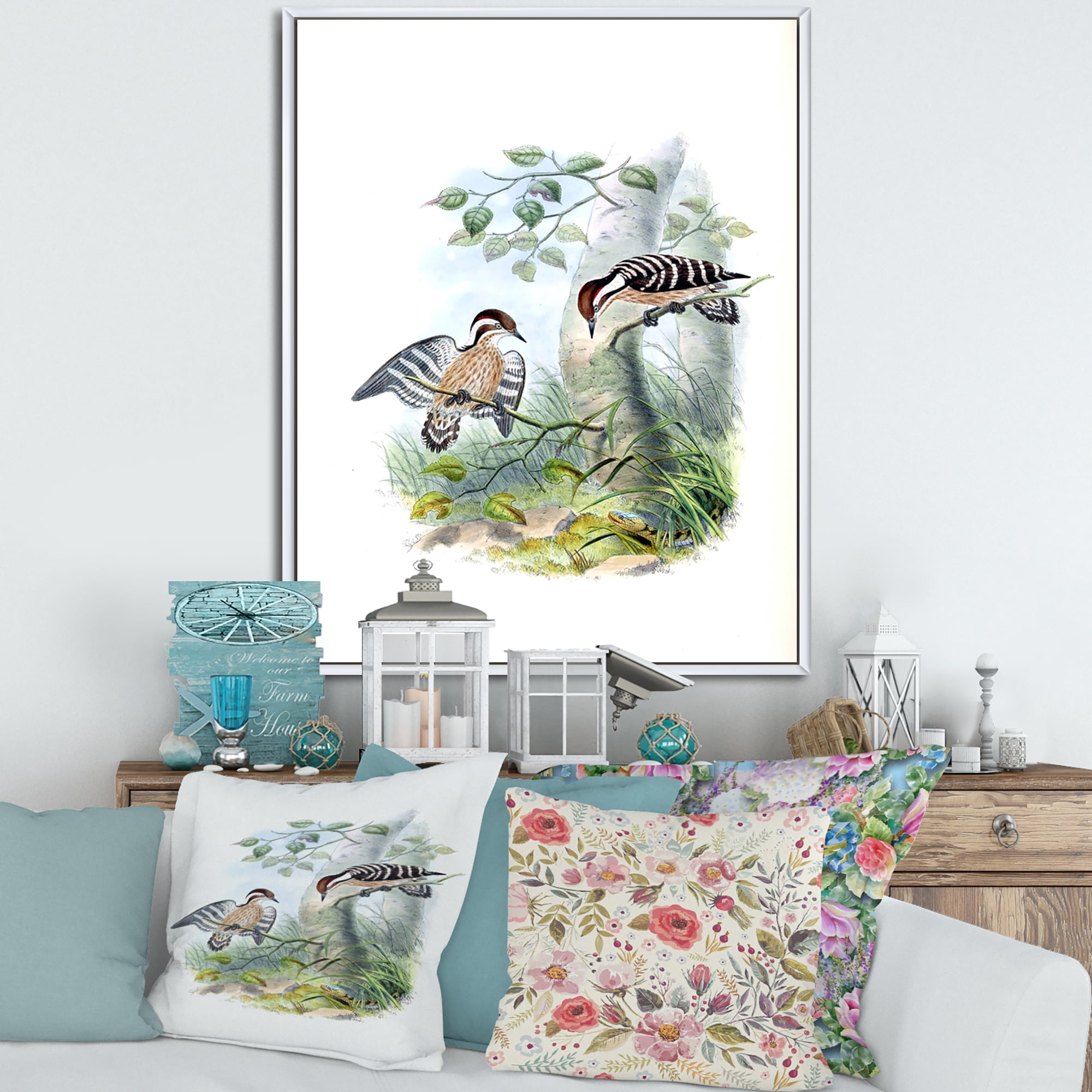 Designart 'Ancient Birds In The Wild I' Traditional Framed Canvas Wall Art Print