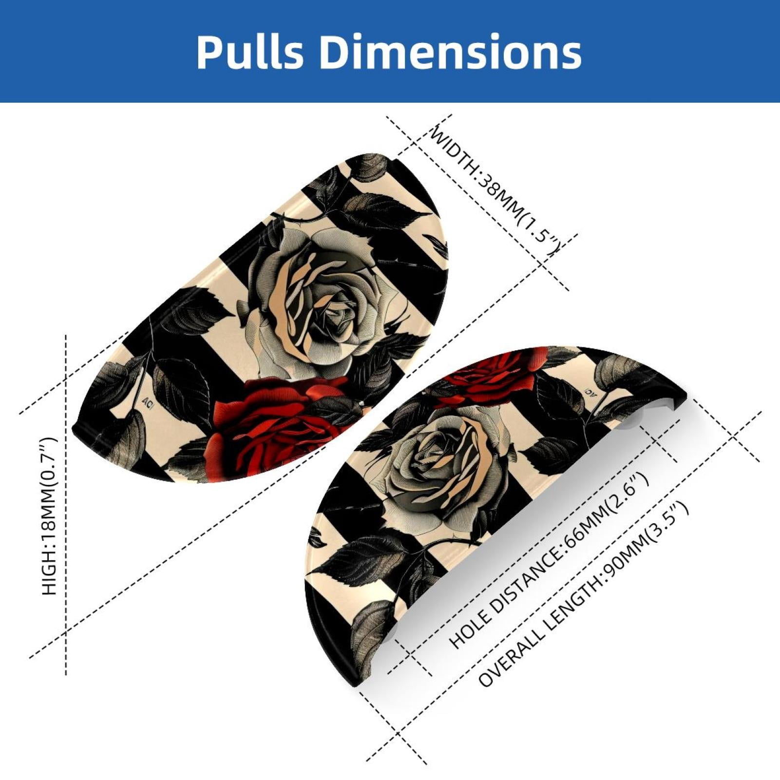 PhooArto 6 Pcs Cup Drawer Pulls, Roses and Lines Pattern Shell Shape Handles Cabinet Knobs for Dresser Cupboard Closet Wardrobe with Screws